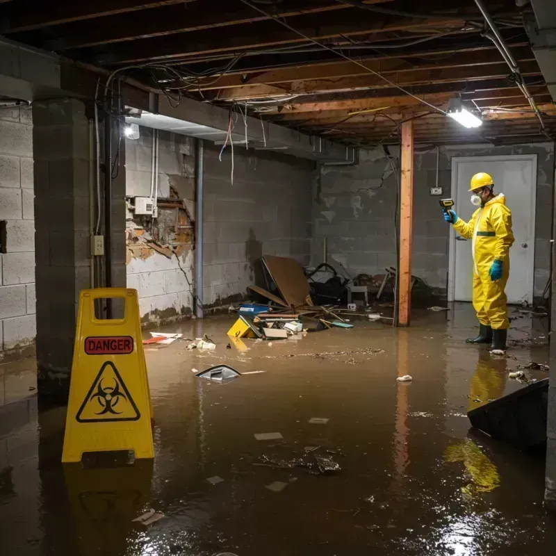 Flooded Basement Electrical Hazard in Fairfield, IL Property